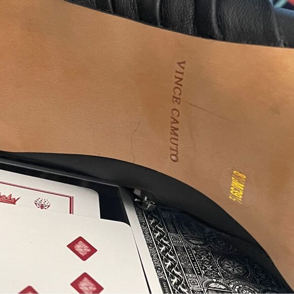 ♥️ Vince Camuto Black Peep-Toe Heeled Boots - Picture 15 of 16